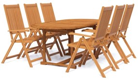 Set mobilier de gradina, 7 piese, lemn masiv de acacia Oval, 7