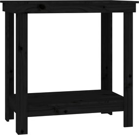 vidaXL Banc de lucru, negru, 80x50x80 cm, lemn masiv pin