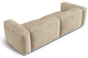 Canapea modulară bej cu tapițerie din catifea 240 cm Martina – Micadoni