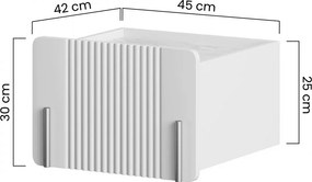 Noptieră Malmi 45 cm cu sertar - cașmir / auriu