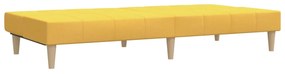 Canapea extensibila cu 2 locuri, galben, textil Galben, Fara scaunel pentru picioare Fara scaunel pentru picioare