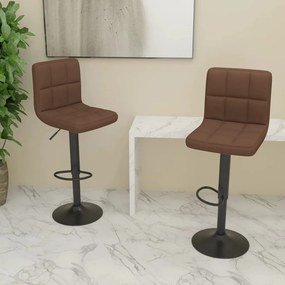 vidaXL Scaune de bar, 2 buc., maro, material textil