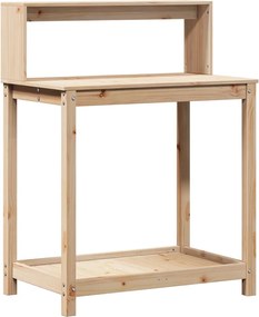 vidaXL Masă de plantare cu rafturi, 82,5x50x109,5 cm, lemn masiv pin