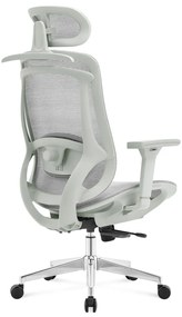 ErgoDynamic Icon-HG -Grey White-, scaun de birou, full mesh, sezut translatie 5 cm