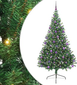 vidaXL Pom de Crăciun artificial pre-iluminat Verde 210 cm PVC