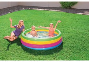 Piscina gonflabila pentru copii, rotunda, curcubeu, 157x46 cm, bestway rainbow