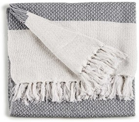 Pătură din bumbac pentru pat, 130 x 160 cm, gri