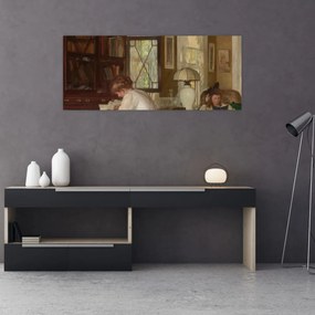 Tablou - Edmund Tarbell, Josephine and Mercie, reproducere (120x50 cm)