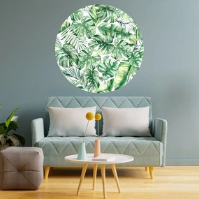 PIPPER. Autocolant circular de perete „Frunze tropicale” mărimea: 60cm