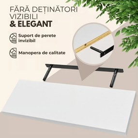 Poliță de perete FIGO + consolă, 70cm, alb Casaria