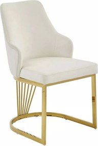 Scaun ALURE, bej deschis - Bluvel 22, stofa catifelata/metal, 52x64x89