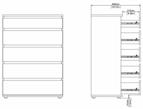 Comodă albă înaltă 77x107 cm Nova – Tvilum