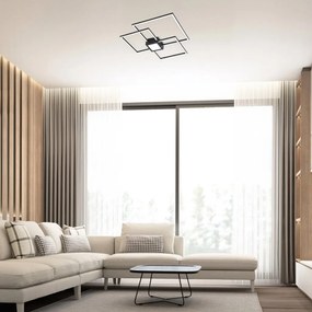 Plafoniera LED design modern Thabita negru mat, alb 66x66cm