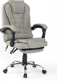 Scaun directorial, Masaj în perna lombară, Suport picioare, Rabatabil, textil, Gri