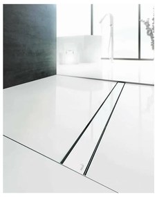 Set rigola pentru dus plus capac sticla alba Alca Glass si APZ106 105 cm