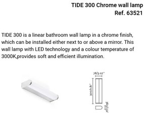 Aplica de perete / oglinda baie IP44 TIDE 300, chrome