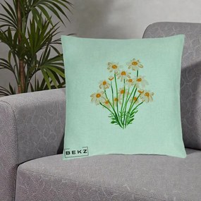 Perna Decorativa Margarete Camp, 40x40 cm, Verde Menta, Husa Detasabila, Perna Inclusa, BEKZ®