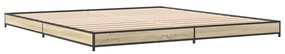 845137 vidaXL Cadru de pat, stejar sonoma, 160x200cm, lemn prelucrat și metal