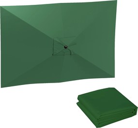 Outsunny Copertină de Rezervă pentru Umbrelă cu Ventilație în Partea Superioară, 300x200 cm, Verde | Aosom Romania