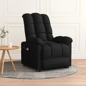 3100354 vidaXL Fotoliu de masaj cu ridicare, negru, material textil