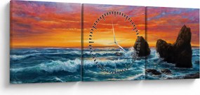 Tablou - Apus de soare (cu ceas) (90x30 cm)