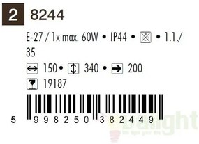 Aplica de perete exterior IP44, down light, auriu antic Haga 8244 RX