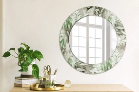 Oglinda rotunda imprimata Frunze de acuarelă