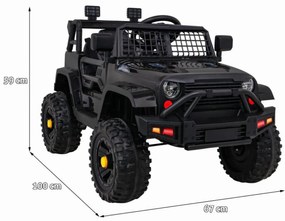 Masinuta Electrica cu acumulator pentru copii NOVOKIDS™ Dark Knight Jeep PRO, Max 30 kg, 3-8 ani , Cu melodii si lumini, 12V, 2 Viteze, Negru