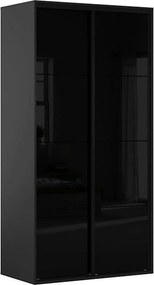 Dulap FLEX, negru lucios/gri grafit, PAL, cu 2 usi, 120x66x240 cm