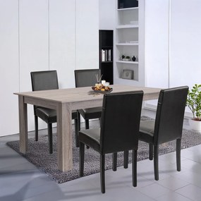 Set de masă Leon 4+1 stejar York-negru