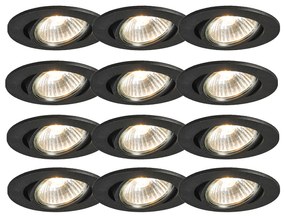 Set de 12 spoturi îngropate negre reglabile - Cisco