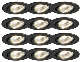 Set de 12 spoturi îngropate negre reglabile - Cisco