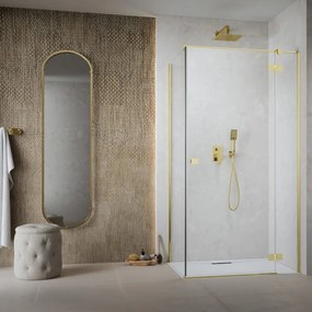 Usa de nisa batanta Radaway Essenza KDJ 90 cm sticla 6 mm finisaj auriu-transparent deschidere dreapta