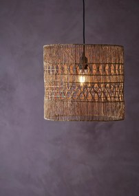 Lustră suspendată din iută împletită manual, D36×H33 cm, „Vetiver"