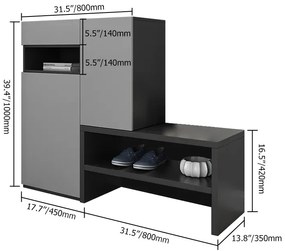 Dulap pentru încălțăminte - culoare: gri în stil găzduiește cupluri DEPRIMO 37339 by Deprimo