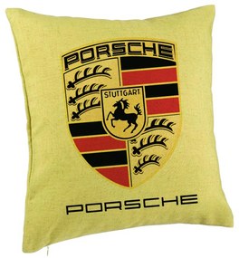 Perna Decorativa, Model Porsche, 40x40 cm, Verde, Husa Detasabila, Burduf