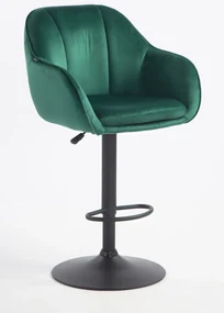 HR2055W Scaun Verde din Catifea cu Bază Neagră