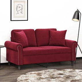 vidaXL Perne decorative, 2 buc., roșu vin, 40x40 cm, catifea