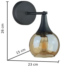 Aplică STAR 1xE27/60W/230V negru/bej fumuriu