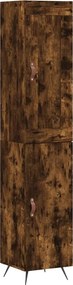 vidaXL Dulap înalt, stejar fumuriu, 34,5x34x180 cm, lemn prelucrat