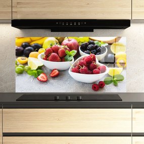 Panou Sticla Bucatarie, 60x150cm, Protectie aragaz, Antistropi, Termorezistent, Alimente, Fructe, Heart Fresh Fruits