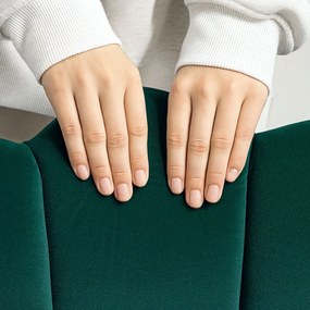 HOMCOM Scaun Cocon Scaun pentru Sufragerie Dormitor cu Spătar și Pernă Aspect Catifea Picioare din Lemn de hevea, Verde | Aosom Romania