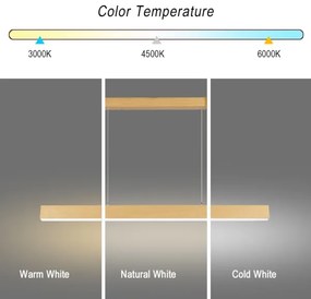 Brilagi - Lustră LED suspendată pe cablu SLEEKLINE LED/40W/230V 3000/4500/6000K, finisaj stejar
