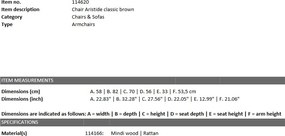 Fotoliu cu brate design vintage Aristide, maro 114620 HZ