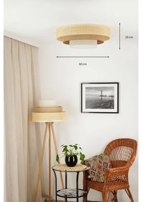 Brilagi - Plafonieră LED CEDAR LUNETA LED/26W/230V ratan/maro/crem