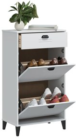 vidaXL Pantofar „VIKEN”, alb, lemn prelucrat