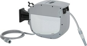 Outsunny Derulator pentru furtun retractabil 20+1,9 m cu duză 2 moduri blocare automată și retragere controlată suport gri | Aosom Romania