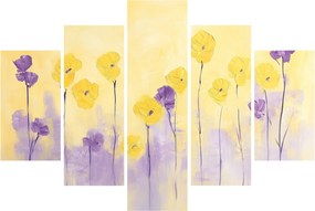Tablou - Flori mov și galbene (150x105 cm)