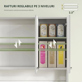 HOMCOM Dulap Suspendat de Bucătărie Albastru din Lemn Spațiu Amplu de Stocare 101x39x180cm Design Modern | Aosom Romania