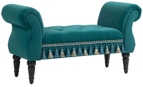 HOMCOM Bancă de șezut, bancă de pat, design vintage, până la 150 kg, 117x40x58 cm, Verde | Aosom Romania